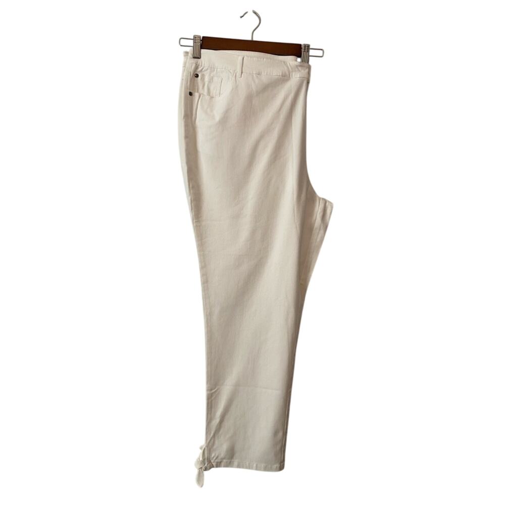 Motto 22W‎ Cottagecore Spring Neutral White Super Soft Stretch Cropped Tie Pants